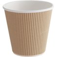 thumbnail image 1 of Double Wall Ripple Kraft Paper Hot Cups for Coffee, Tea, Beverages (8 oz), 1 of 2