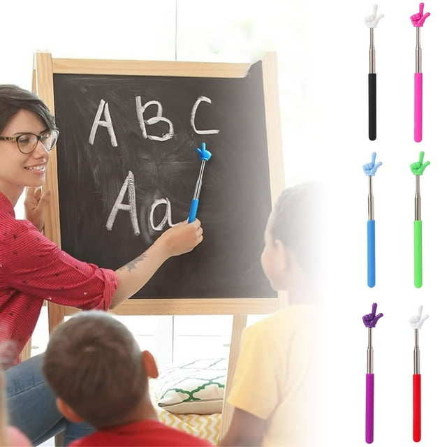 Telescoping Point Reading Stick: Multi Functional Children's Reading Aid Teacher Dedicated Reading & Writing Finger Stick Efficient Auxiliary Teaching Tool