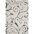 thumbnail image 3 of SAFAVIEH Florida Doug Floral Vines Geometric Shag Area Rug, Cream/Blue, 5'3" x 7'6" - Transitional Modern Design, Cream & Blue, Non-Shedding & Easy Cleaning, Ultra Plush Thick Pile, Ideal for Living, 3 of 13