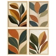 thumbnail image 7 of Framed Print Wall Art Set of 4 - Abstract Floral Botanical Poster Art - 4 Pieces Colorful Leaves Modern Wall Decor for Living Room - 8"x10"x 4 NATURAL, 7 of 7