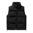 thumbnail image 2 of BiZtdJrK Men's Big and Tall Puffer Vests Solid Color Casual Sleeveless Windproof Vest Jacket Outdoor Lightweight Winter Outwear with Pockets 90 Percent Off Clearance Sale Black XXL, 2 of 6