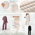 thumbnail image 3 of SUNBS Two Piece Lounge Sets for Women Pajamas Set Wide Leg Pants Ribbed Knit Winter Matching 2 Piece Outfits Trendy Clothes, 3 of 8