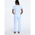 thumbnail image 3 of Joyspun Women's Lightweight Short Sleeve Sleep Tee and Pants Set, 2-Piece, Sizes XS-3X, 3 of 5
