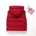 thumbnail image 4 of LOINRODI Girls Puffer Vest, Hooded Quilted Sleeveless Snap Button Warm Padded Outerwear for Cold Weather Red Size 12-13, 4 of 9