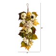 thumbnail image 2 of 33" Fall Sunflower/Hydrangea and White Pumpkin Artificial Autumn Teardrop Green, 2 of 4
