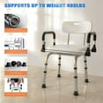 thumbnail image 5 of 360-Degree Swivel Shower Chair with Armrests and Back Support - Portable, Adjustable Height Seat, 5 of 8