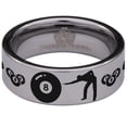 thumbnail image 3 of 9 and 8 Ball Billards Couple Tungsten Carbide Ring, 3 of 10