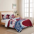 thumbnail image 5 of Twin Quilt Set 68''x86'', Anniversary USA Lightweight Summer Bedspread Coverlet Set with 2 Pillow Shams, 4th of July 1776-2026 American Flag Breathable All Season Quilt Bedding for Dorm/Bedroom, 5 of 9