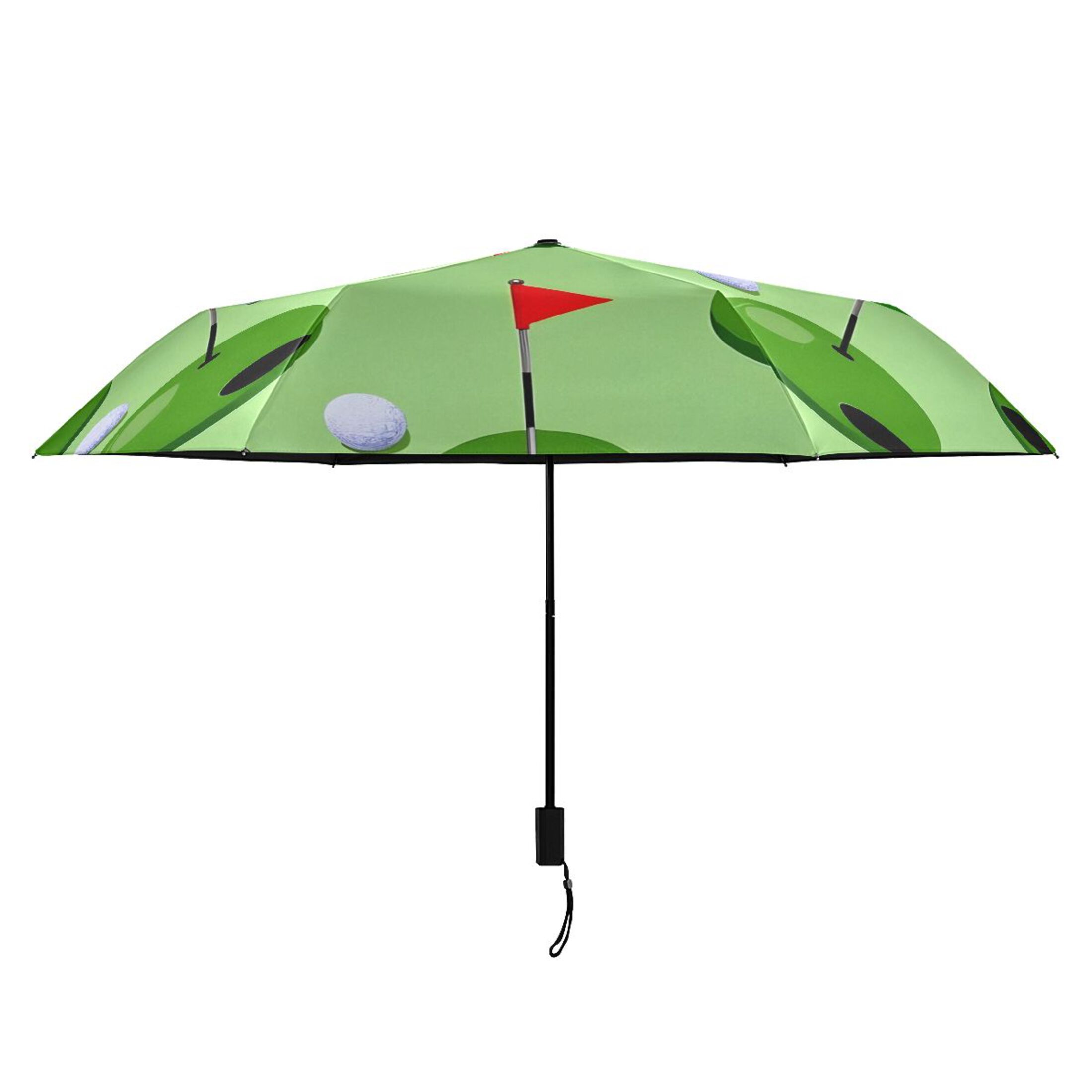 ALAZA Golf Ball and Flag UPF 50+ Compact Folding Umbrella for Rain Travel Umbrella Packable
