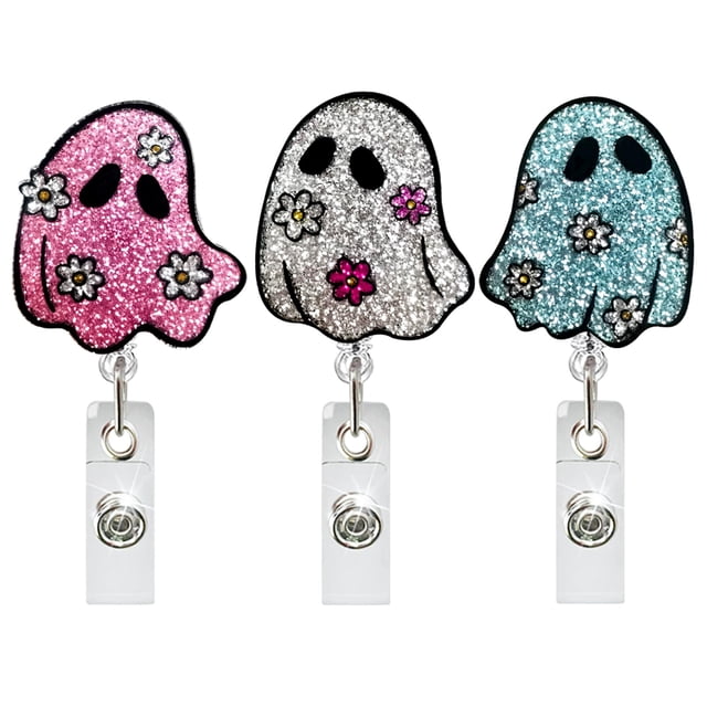 Pinza retráctil BUDUOZHI con forma de fantasma para Halloween, 3 unidades