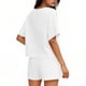 thumbnail image 5 of Conjunto Corto Casual para las Mujeres Manga Corta Bolsillo Pantalones Cortos Pantalones de Señoras Conjunto con Cuello Redondo Top, Ropa Casual de Verano, 5 of 6