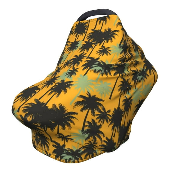 Fotbe Hawaii Palms Pattern Car Seat Covers for Babies, Nursing Breastfeeding Cover Infant Carseat Canopy, Soft Stretchy Carrier Cover
