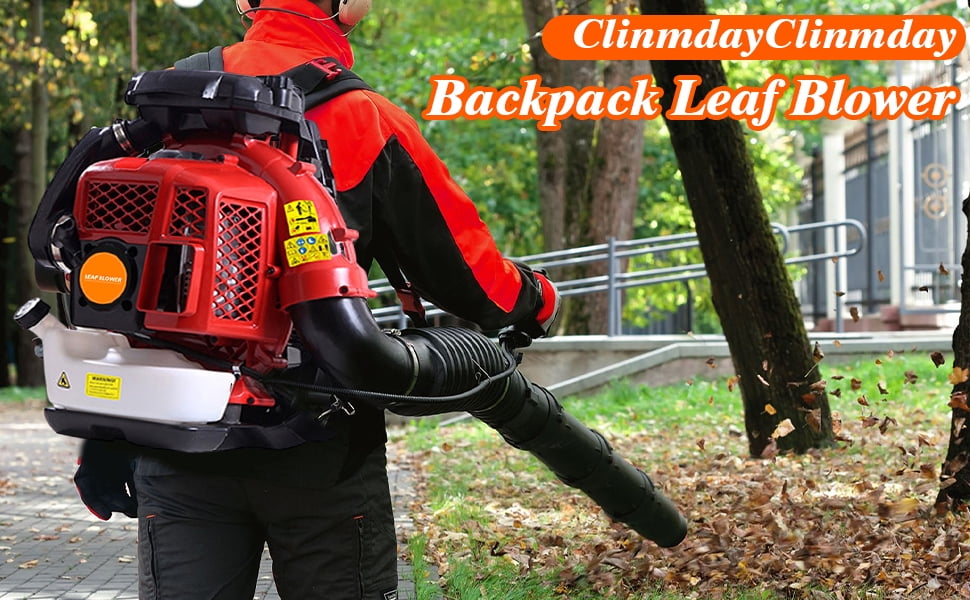 80CC Backpack Leaf Blower Gas Powered 900CFM, 92.2m/s Wind Speed Professional Lawn Care Blower with 2.3L Fuel Tank for Yard Cleaning & Debris Removal.
