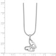 thumbnail image 2 of 925 Sterling Silver 18 Inch Diamond Butterfly Necklace 2 Extender Pendant Charm Insect Arachnid, 2 of 6