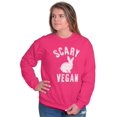 thumbnail image 4 of Scary Vegan Bunny Rabbit Vegetarian Sweatshirt for Men or Women Brisco Brands S, 4 of 5