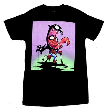 Spider-man Mens T-Shirt - Skottie Young Venom Swallowing Spidey (Small)