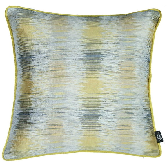 Yellow and Gray Blurred Lines Decorative Throw Pillow Cover