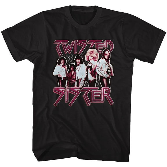 Twisted Sister Pretty In Pink Black Adult T-Shirt 4Xl