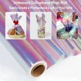 thumbnail image 3 of 66 ft Iridescent Cellophane Wrap Roll (17'' Wide x 66' Long) Transparent Iridescent Cellophane Roll, Rainbow Colored Gift Wrapping for Treats, DIY Crafts, Christmas, 3 of 7