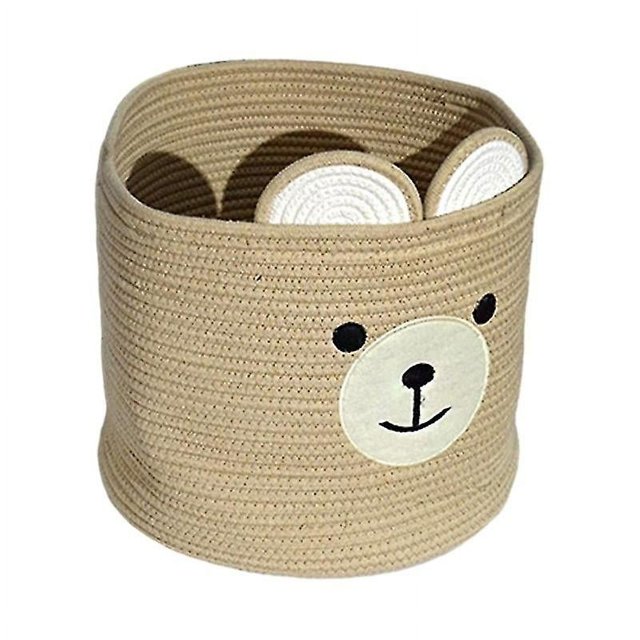 Cesta para la colada de gran capacidad, contenedor para ropa sucia con oso de dibujos animados, plegable, suave y resistente