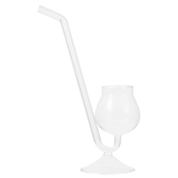 copa de vino de cristal, creativa, con pajita (transparente).