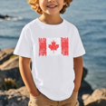 thumbnail image 3 of T-Shirts de la Fête du Canada Filles Drapeau du Canada Blouse à Manches Courtes Garçons Imprimé Drapeau de la Fête du Canada Coupe Régulière Filles Haut Décontracté Imprimé Drapeau du Canada, 3 of 5
