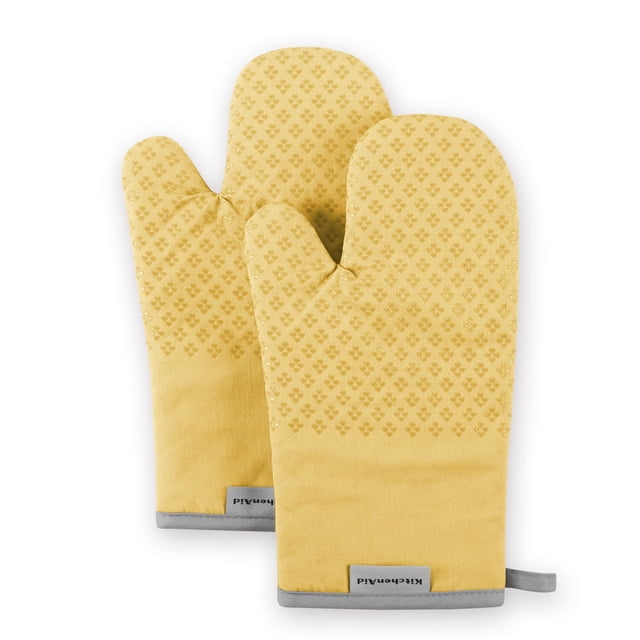 Juego de guantes de cocina KitchenAid Asteroid Buttercup, amarillo, 2 piezas