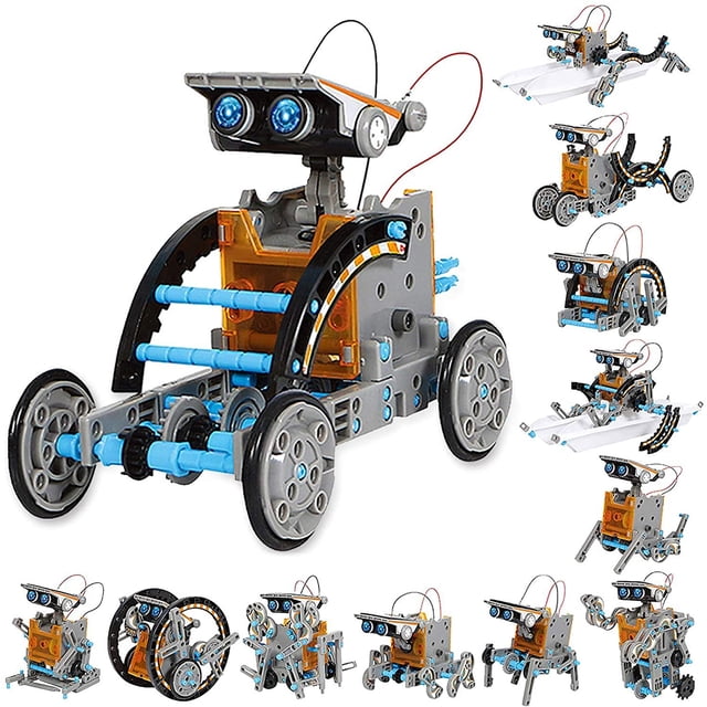Robot educativo solar 12 en 1 - Kit de experimentos científicos de construcción DIY de 190 piezas para niños de 8 a 10 años en adelante, alimentado por energía solar.