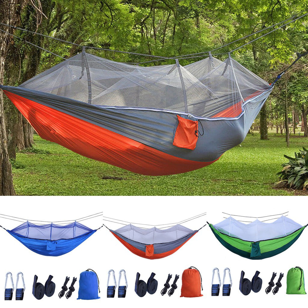 600lbs Single & Double Mosquito Net Hammock Nylon Camping Hanging Bed Outdoor