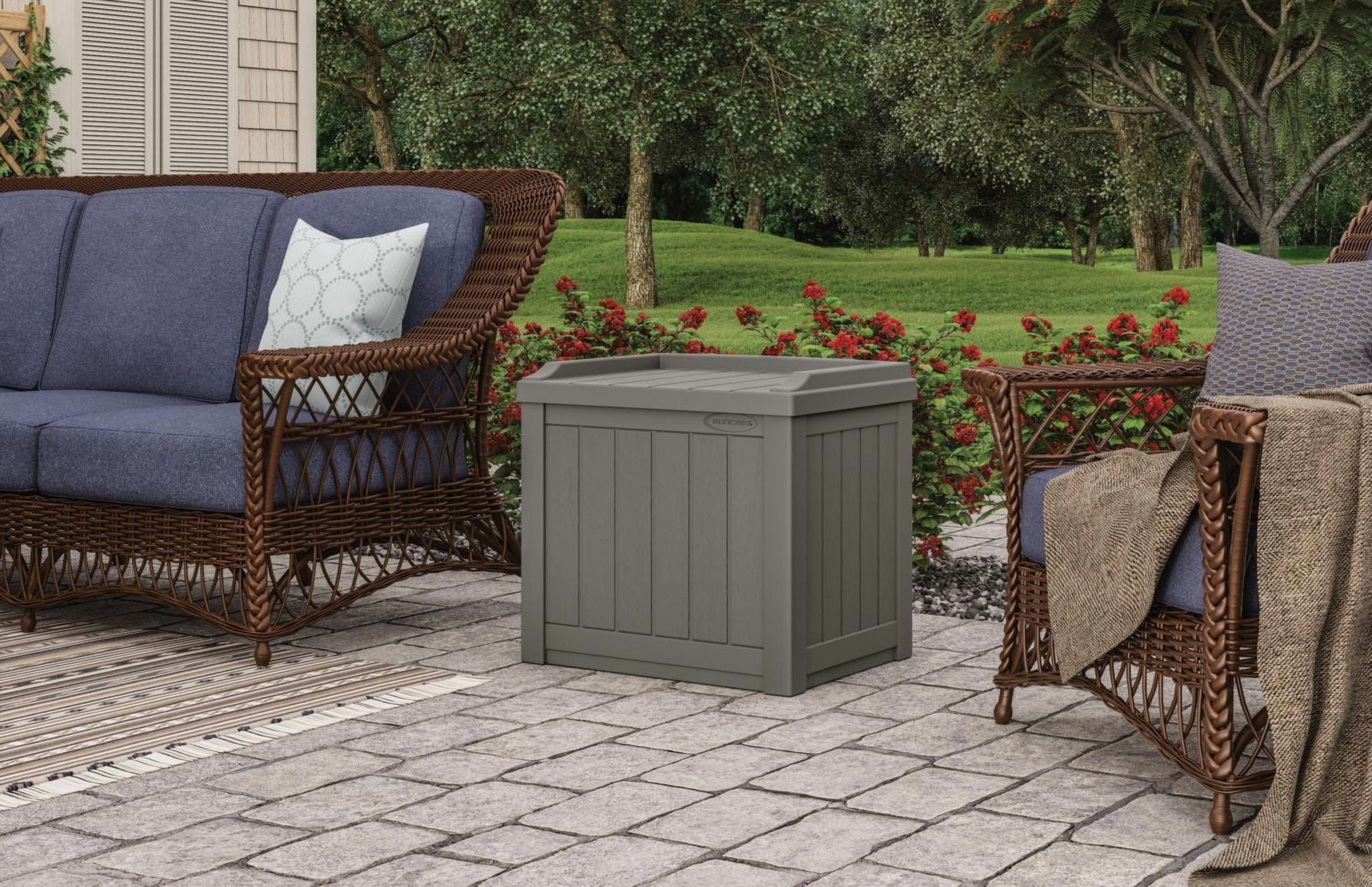 22 Gallon Small Deck Box with Storage Seat - Stoney