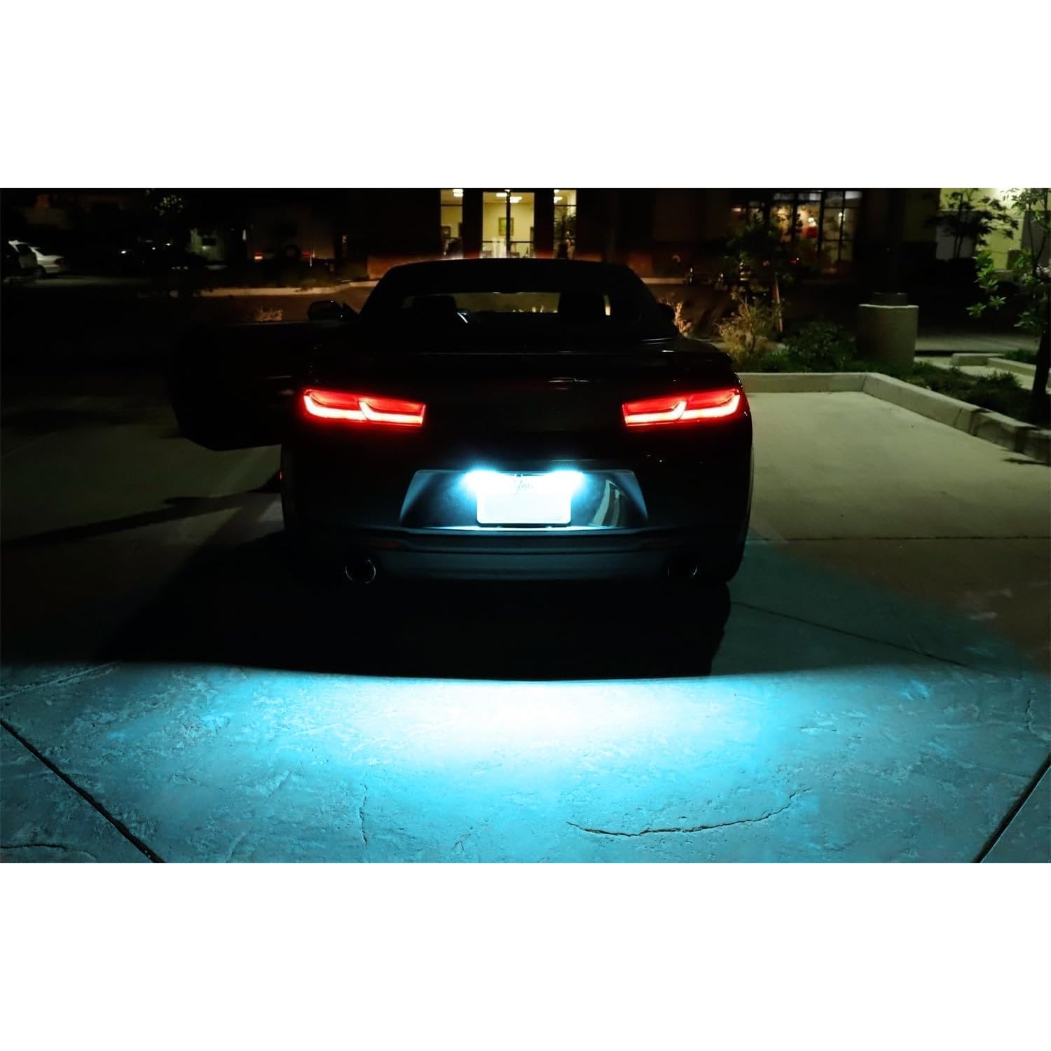 Ice Blue Full LED License Plate Light Kit For Chevrolet 2014-24 Camaro, 2013-15 Malibu, 2011-15 Volt, 2016-up Cruze, 18-SMD Aqua LED & Can-Bus Error Free
