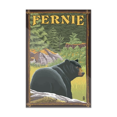 Fernie, BC - Bear in Forest - Lantern Press Poster (16x24 Acrylic Wall Art Gallery Quality) - Walmart.com