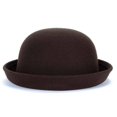 thumbnail image 1 of Trendy Women Solid Color Bowler Derby Wool Felt Hat, 1 of 5