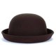 thumbnail image 1 of Sombrero Derby de fieltro de lana de color liso para mujer de moda, 1 of 5