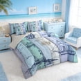 thumbnail image 2 of Manfei Vintage Lighthouse Ship Rudder Anchor Bedding Comforter Set for Kids Boys and Girls, Nautical Print King Bedding Sets, Gray Reversible 7-Piece, 2 of 6