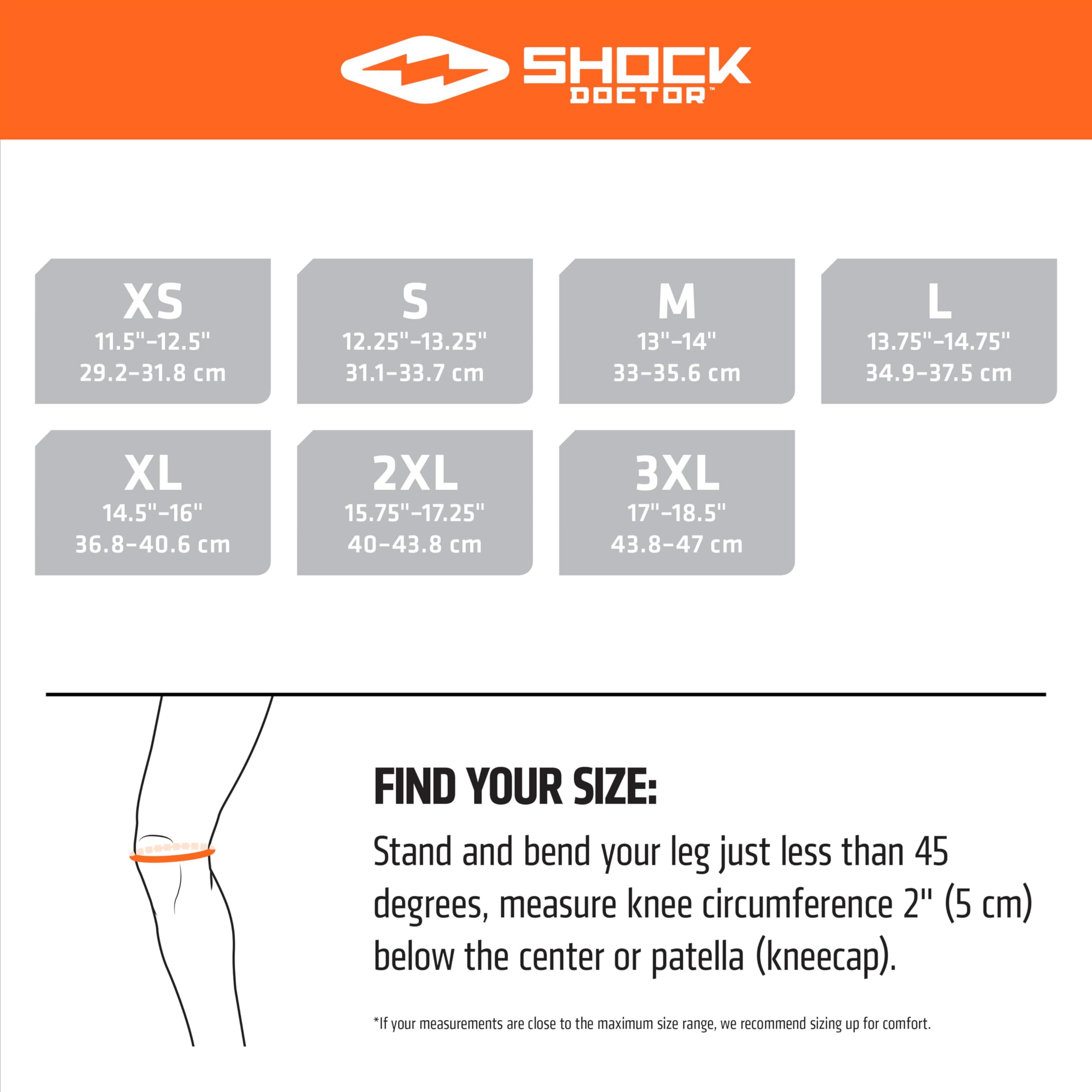 Shock Doctor Knee Brace, Compression Knee Brace for Men & Women, Hinged Knee Brace with Side Stabilizers, Maximum Support, Adjustable Dual Hinges, Knee Braces and Knee Support