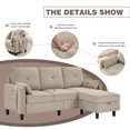 thumbnail image 6 of Pingliang Home Convertible Sectional Sofa L Shaped Sofa Modern Fabric 3 Seat Couch with Reversible Storage Ottoman and Side Storage Pocket for Living Room Office Apartment Studio, 6 of 10