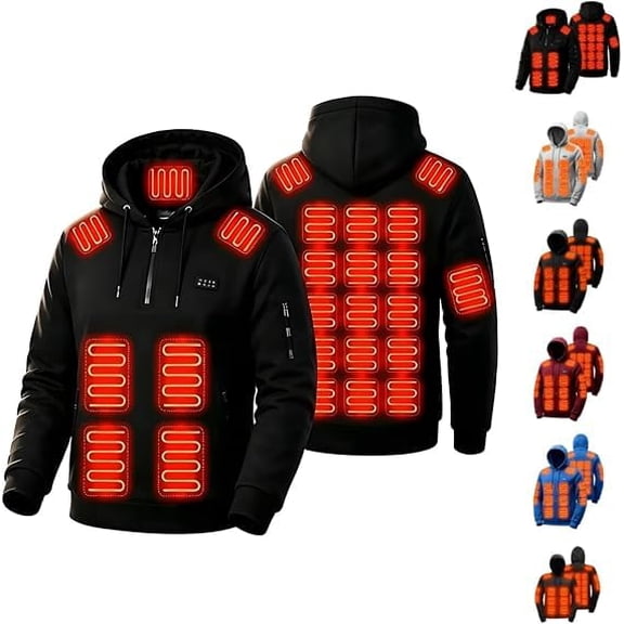 Heated Hoodie for Men Women Unisex, Heated Jackets, Button Outdoor Sport Winter Heating Hoodie With Pocket, No Battery