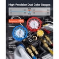 thumbnail image 4 of KFFKFF 4-Way AC Manifold Gauge Set for R134a R404A R1234yf R22 Refrigerants, Includes 5 ft Hoses, Adapters, Quick Couplers, and Can Taps for Automotive Air Conditioning Maintenance and Servicing, 4 of 9