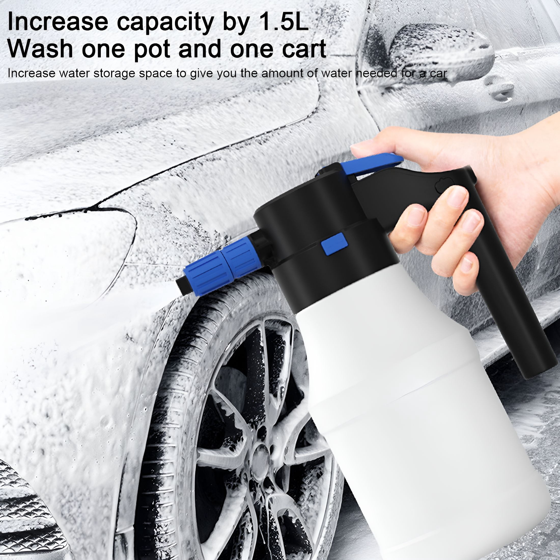 CURYMAY Car Wash Foam Spray, Electric Sprayer, 1.5L Pressure Washer Cannon, Home Tool