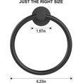 thumbnail image 2 of Towel Holder for Bathroom Wall Matte Black Towel Ring 304 Stainless Steel Hand Towel Holder Heavy Duty Towel Hanger for Bath, 2 of 4