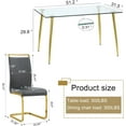 thumbnail image 3 of StnTalk Glass Dining Table Set for 4,5 Piece Dining Table and Chairs Set，Modern Kitchen Dining Room Table with 4 PU Leather Dining Chairs,Dinner Table Set, 3 of 9