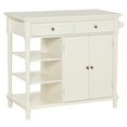 thumbnail image 2 of HOMCOM Vintage Kitchen Island with 3-Tier Open Shelving, Storage Cabinet with Drawers & Wood Legs, Adjustable Shelf for Living Room, Coffee Bar, White, 2 of 9