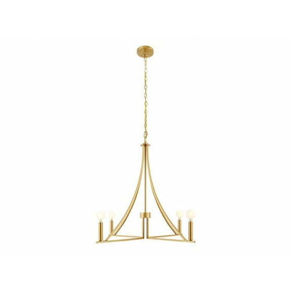 Meridian M100141NB 4-Light Chandelier in Natural Brass