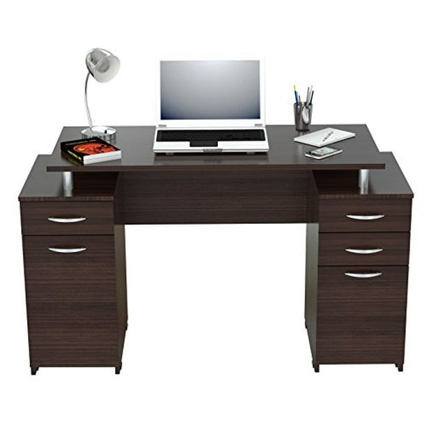 Inval Computer Desk with Four Drawers, EspressoWengue Finish Walmart