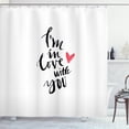 thumbnail image 1 of Ambesonne Love Shower Curtain, Brush Stroke Effect Words, 69"Wx70"L, Dark Coral Black White, 1 of 3