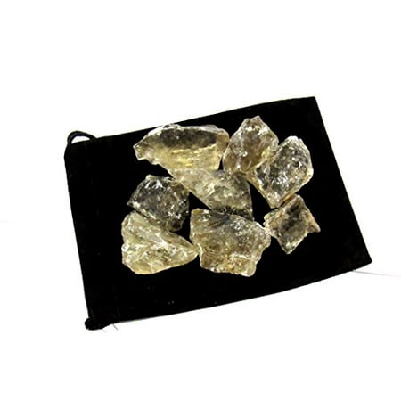 Smoky Quartz Crystal - Zentron Crystal Collection: 1 Pound Smoky Quartz in Velvet Bag Large Natural Rough Bulk Raw Stones for Tumbling, Wire Wrapping, Polishing, Wicca and Reiki