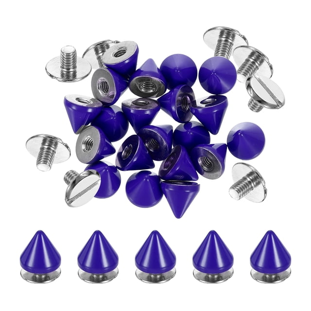 Kit de Clous et Pointes 20Ensemble, Pointes Conique 7.5 x 8mm Rivets Punk Rock, Bleu