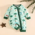 thumbnail image 6 of larppty Palm Trees Sailboats Hawaiian Baby Sleep Play Pjs One-piece Zip Front Romper Jumpsuit Pajamas, 6 of 7
