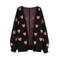 thumbnail image 5 of Cardigans for Women Heart Print Valentine's Day Sweaters Loose Casual V Neck Button Down Long Sleeve Open Front Knit Cardigans Alsol Lamesa, 5 of 6